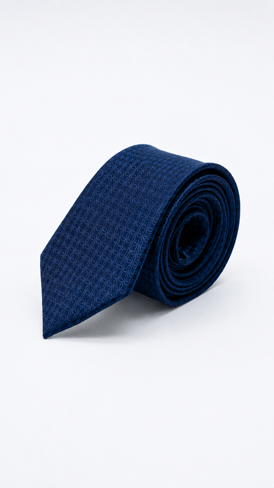 Gravata Regular Azul Escuro Com Padrão