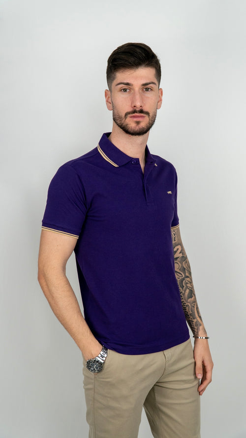 Pólo Stripe Lilás