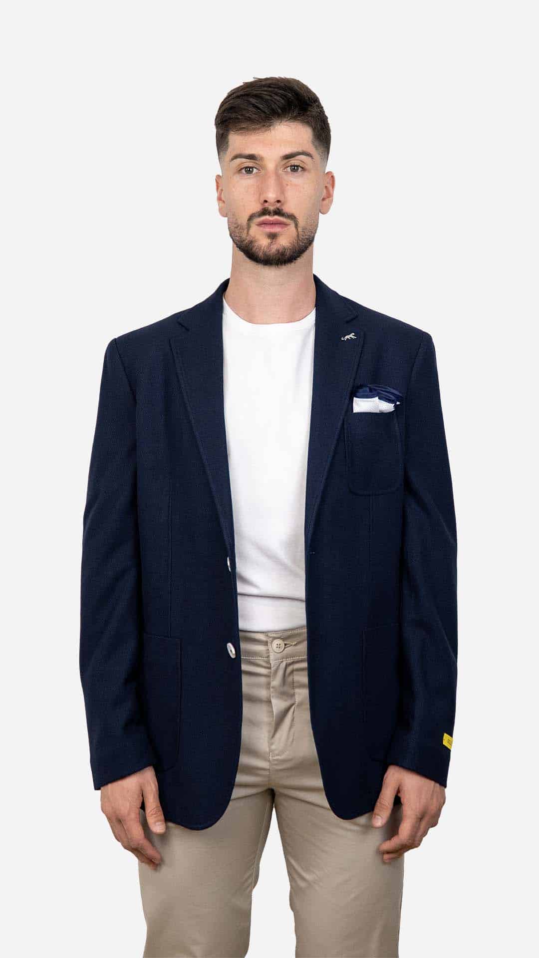 Blazer com Lenço Azul Escuro