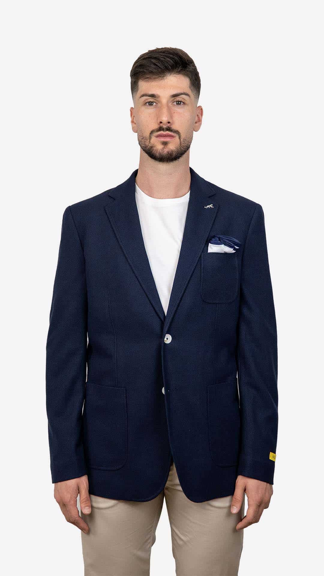 Blazer com Lenço Azul Escuro