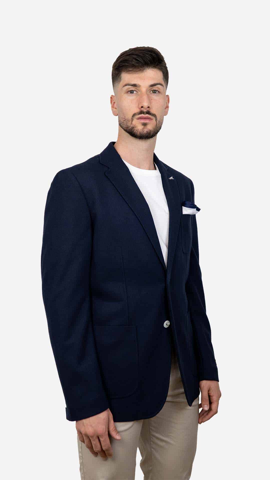 Blazer com Lenço Azul Escuro