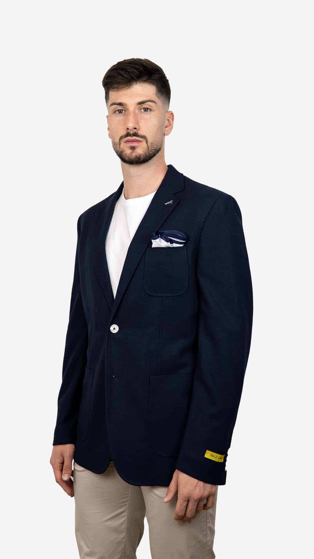 Blazer com Lenço Azul Escuro