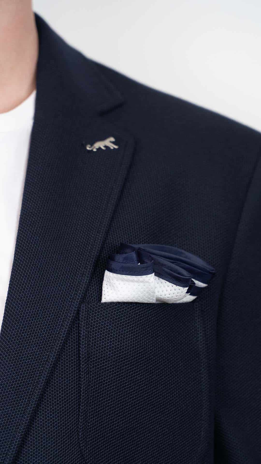 Blazer com Lenço Azul Escuro