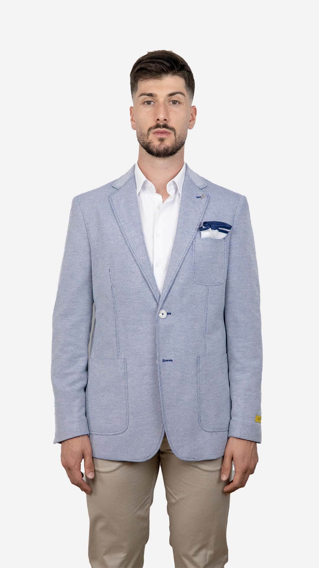 Blazer com Lenço Azul Claro