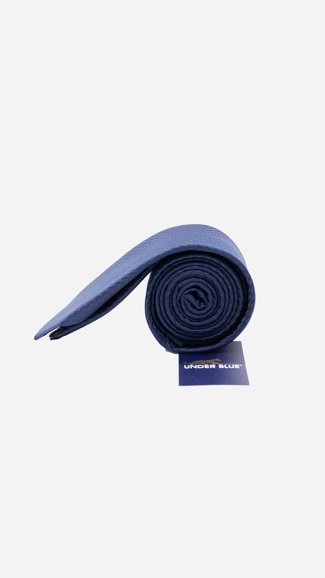 Gravata Skinny Azul Marinho com Padrão