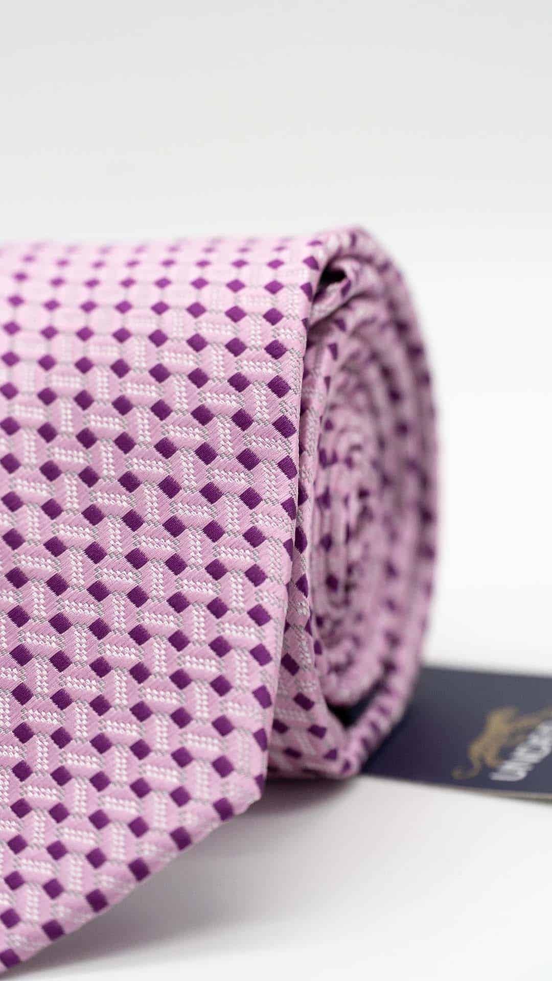 Gravata Skinny com Padrão Rosa e Vermelho