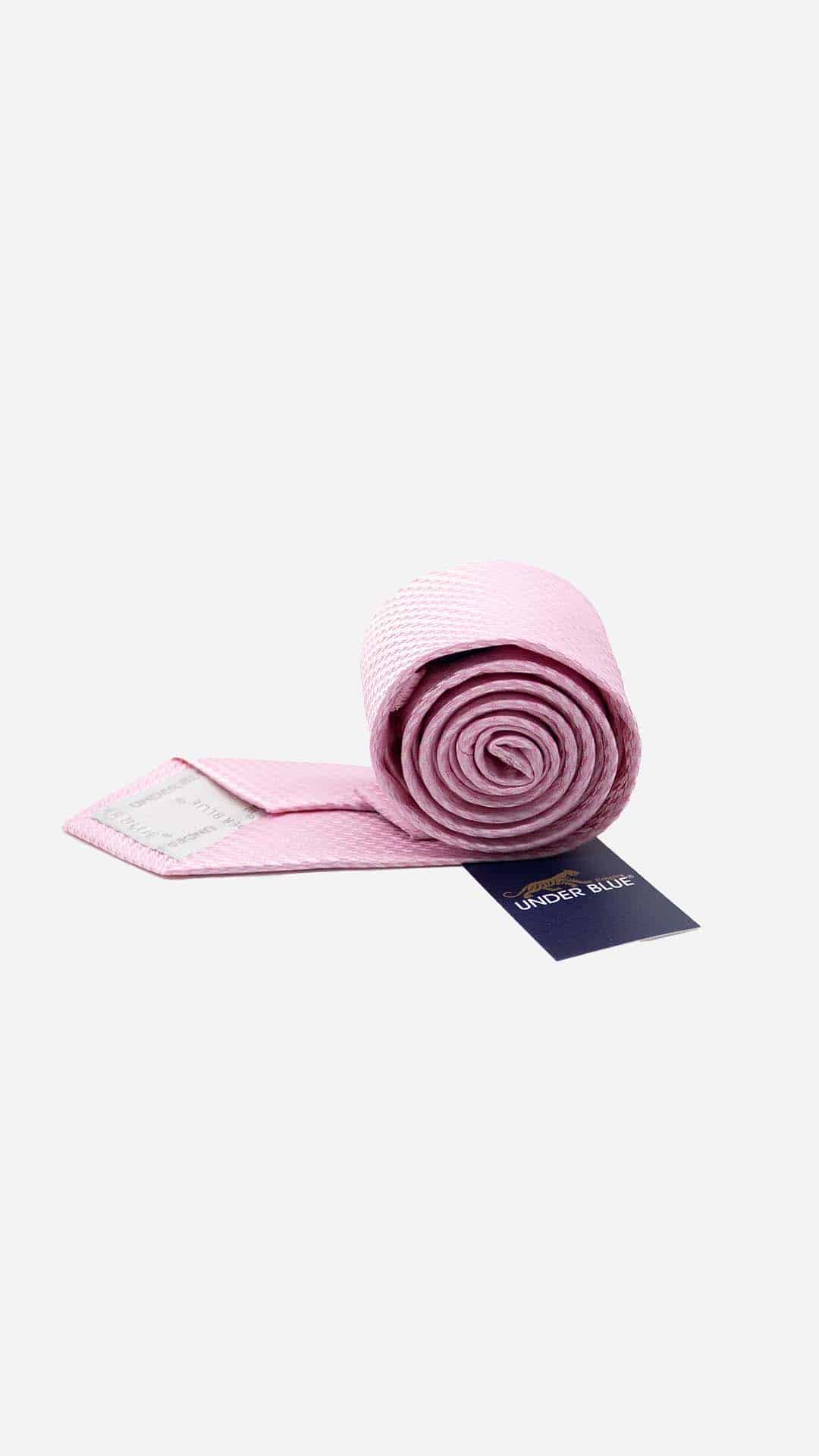 Gravata Skinny Rosa Claro com Padrão