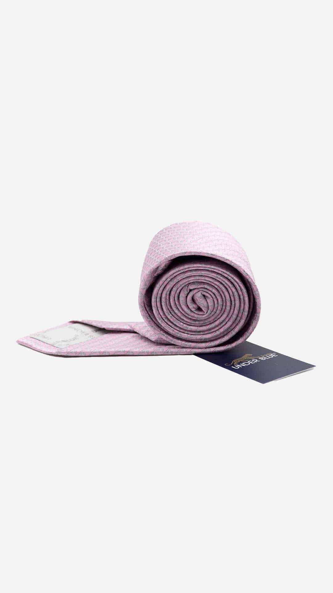 Gravata Skinny Rosa e Cinza