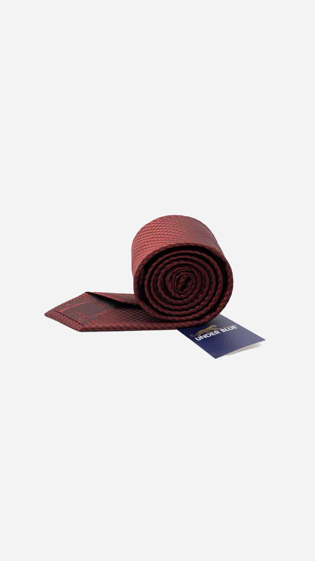 Gravata Skinny Dark Red com Padrão