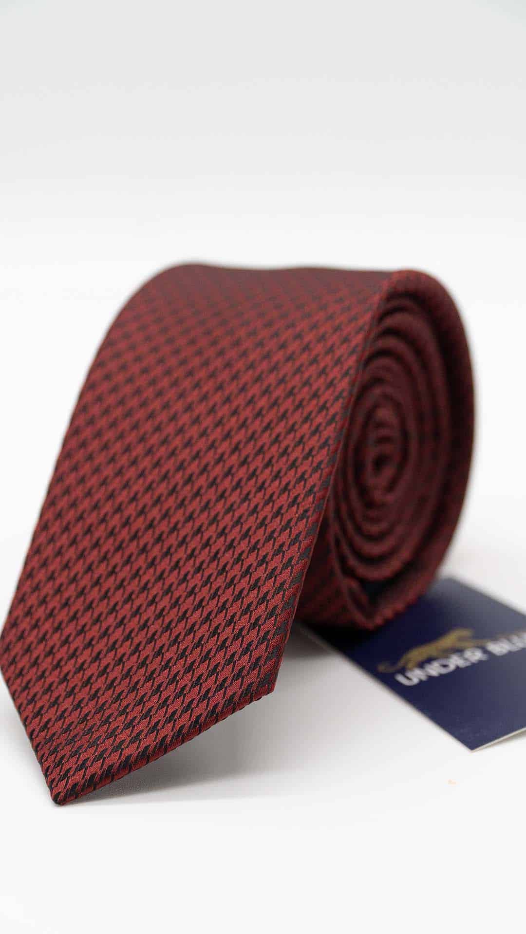 Gravata Skinny Dark Red com Padrão
