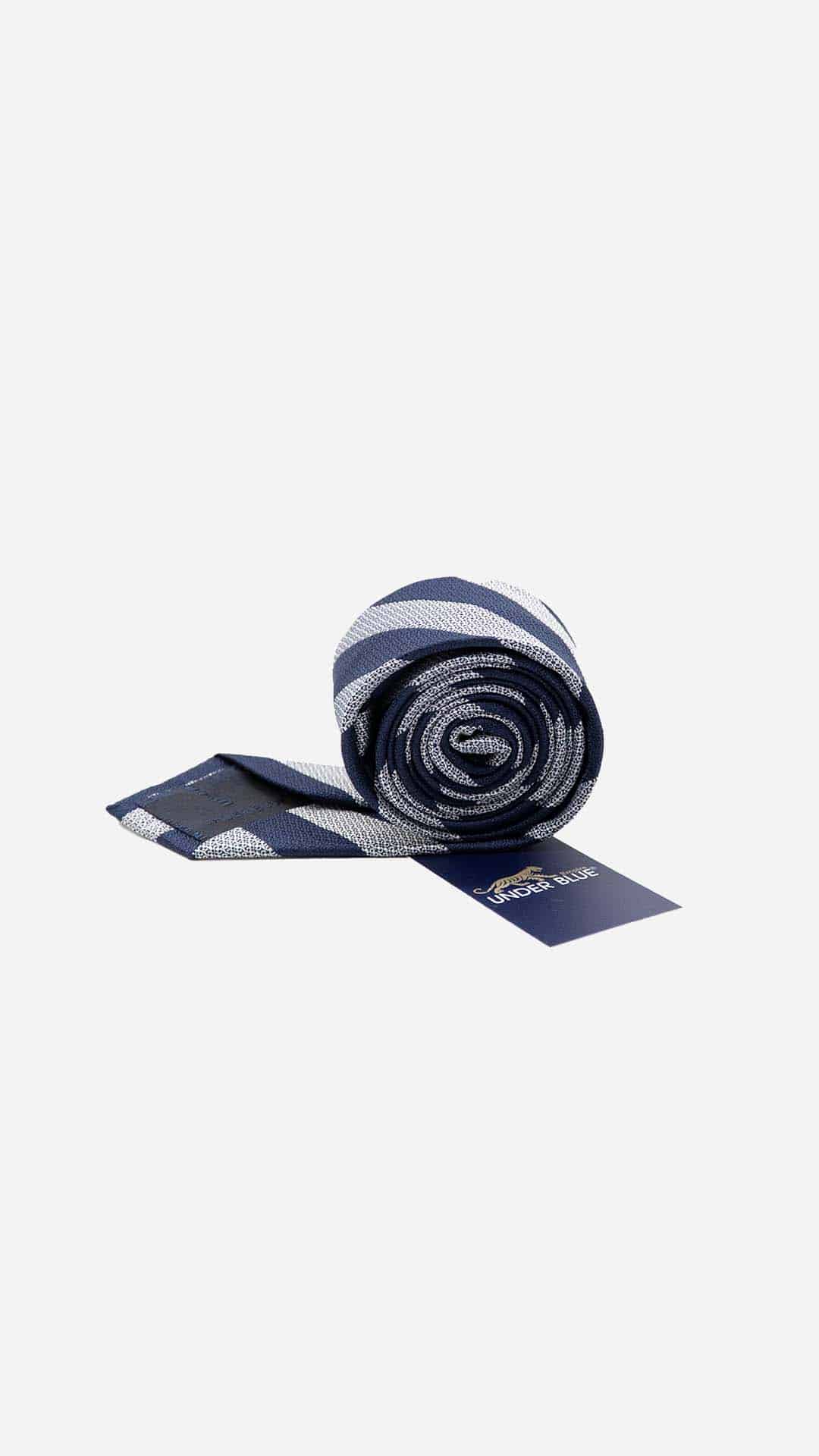 Gravata Skinny com Riscas Azul Marinho