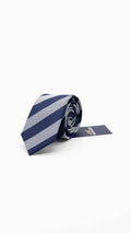Gravata Skinny com Riscas Azul Marinho