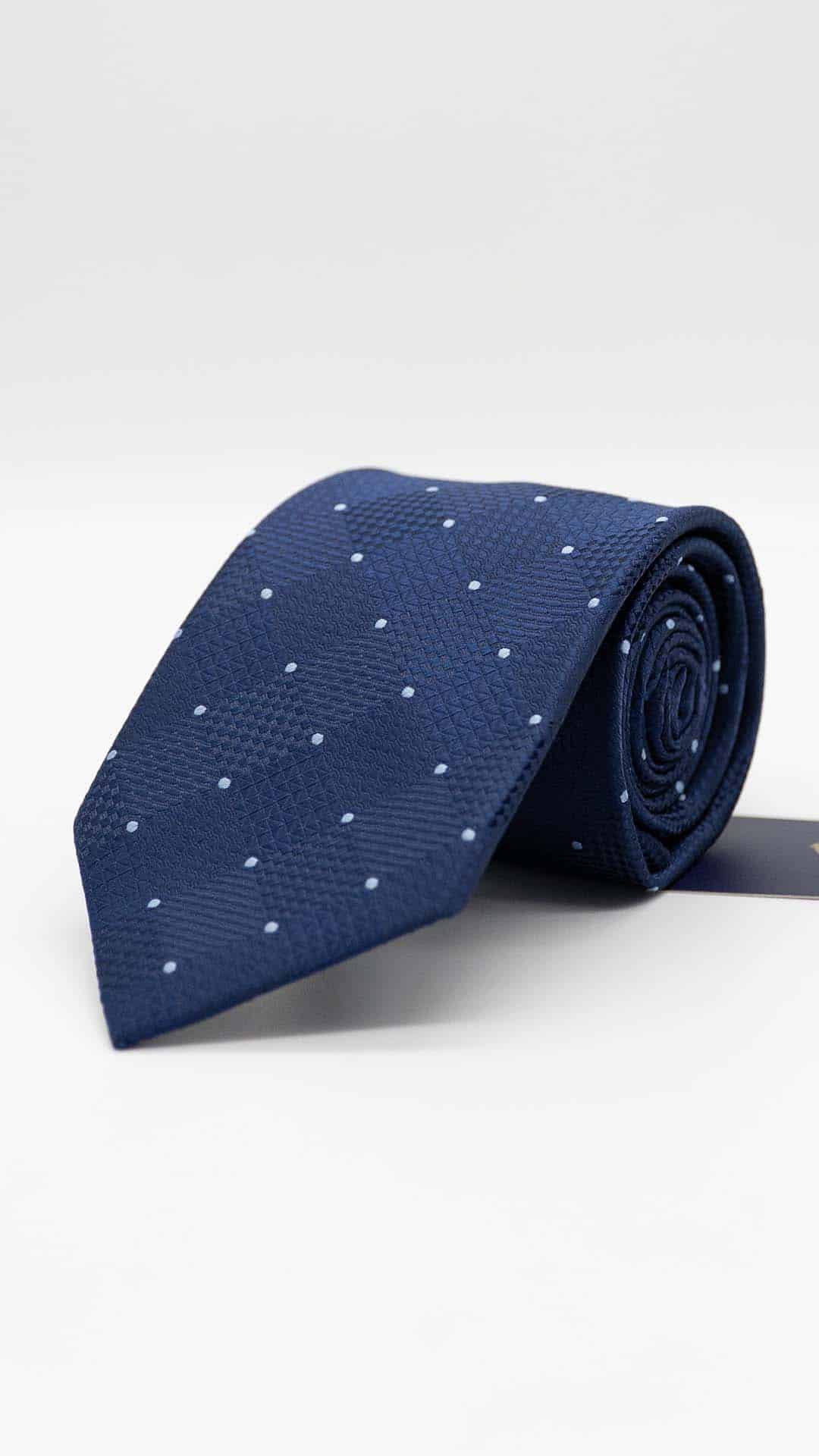 Gravata Regular Azul com Pintas