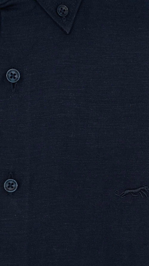 Camisa de Linho Azul-Marinho — vista 2