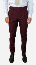 Calça de fato burgundy com fivela