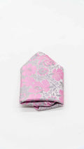 Lenço de Bolso Cinza e Rosa