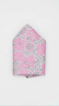 Lenço de Bolso Cinza e Rosa