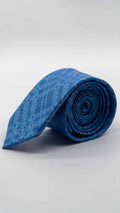 Gravata Skinny Blue com Padrão