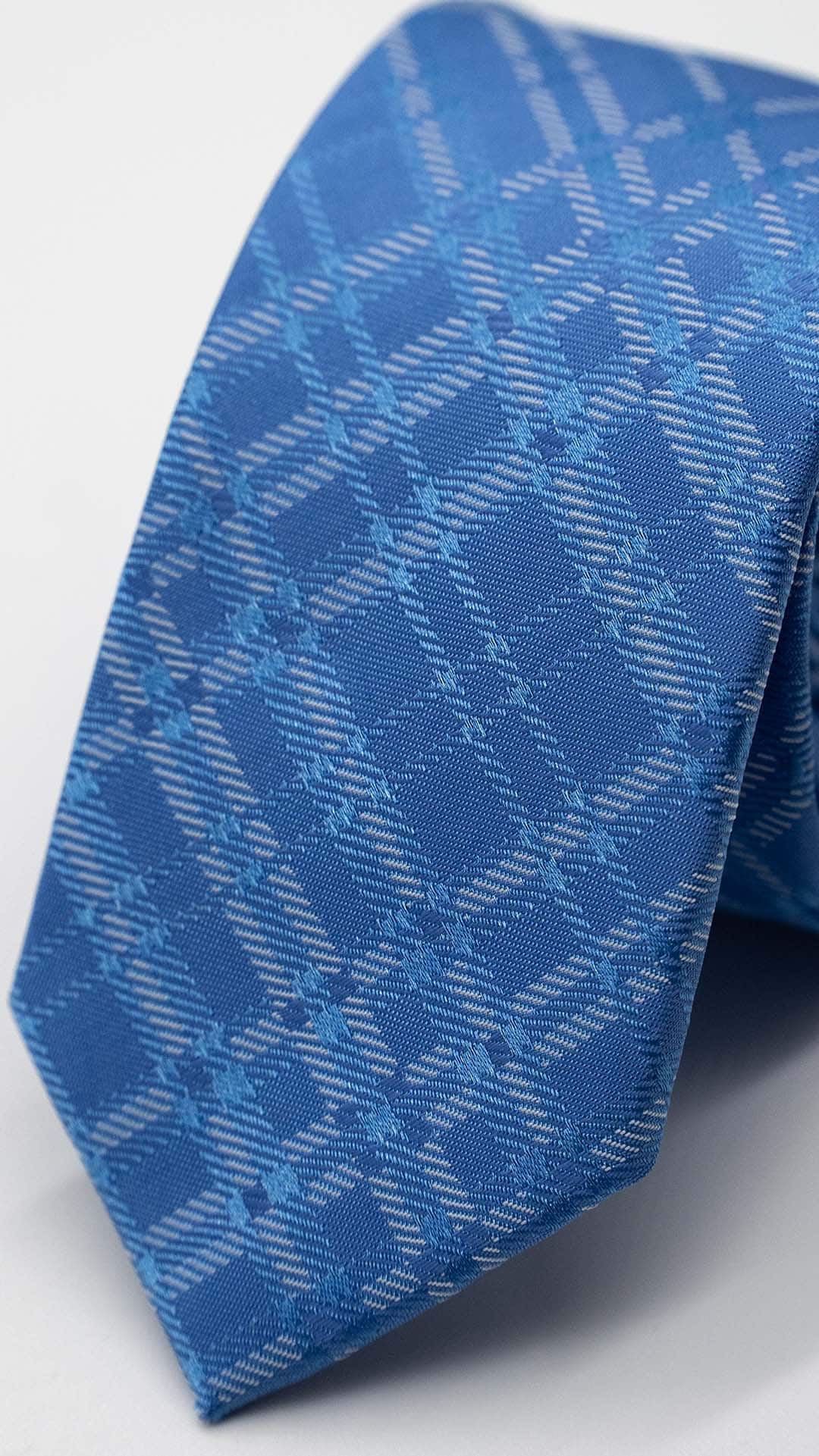 Gravata Skinny Blue com Padrão