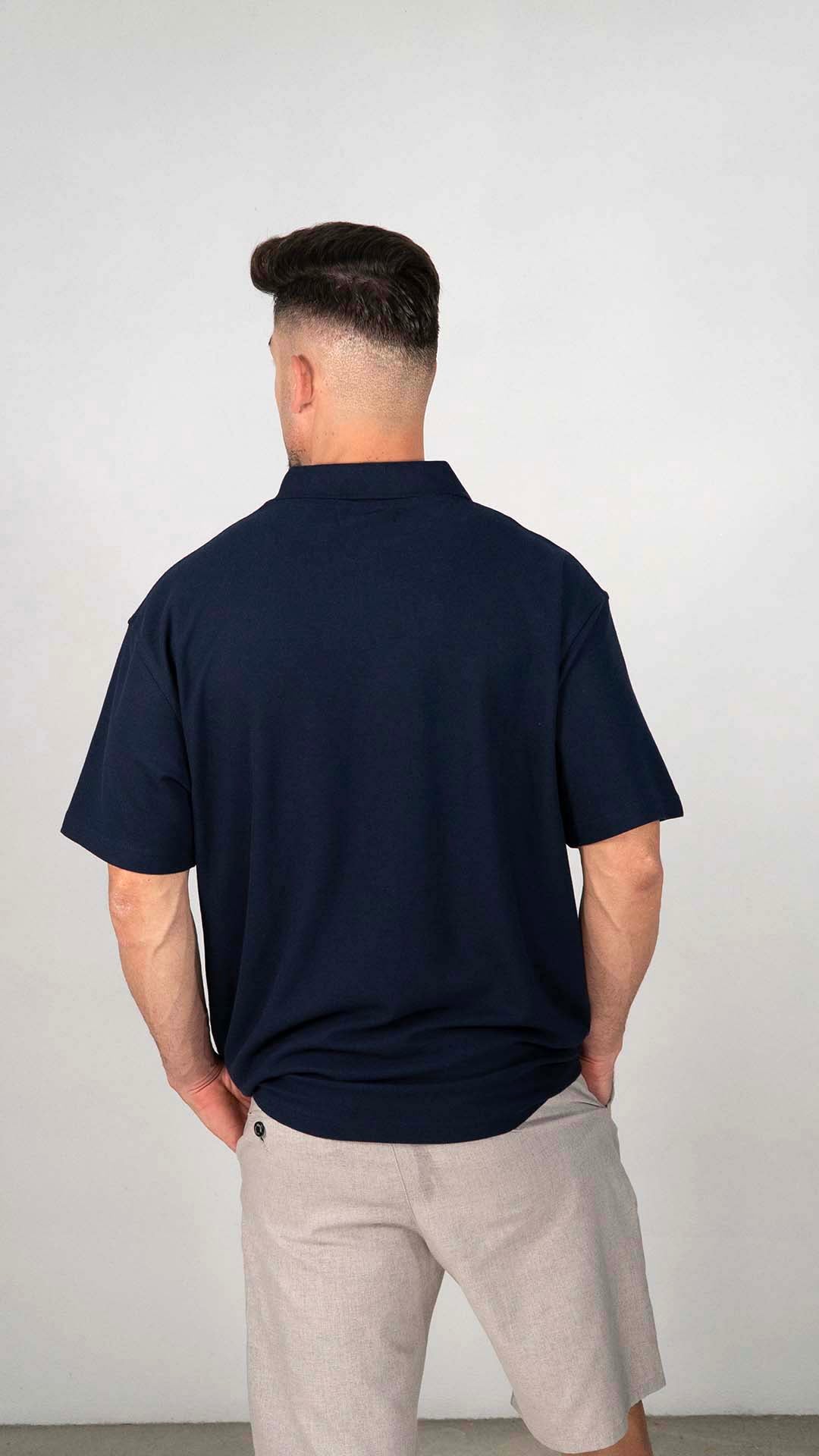 Polo Azul Marinho Liso