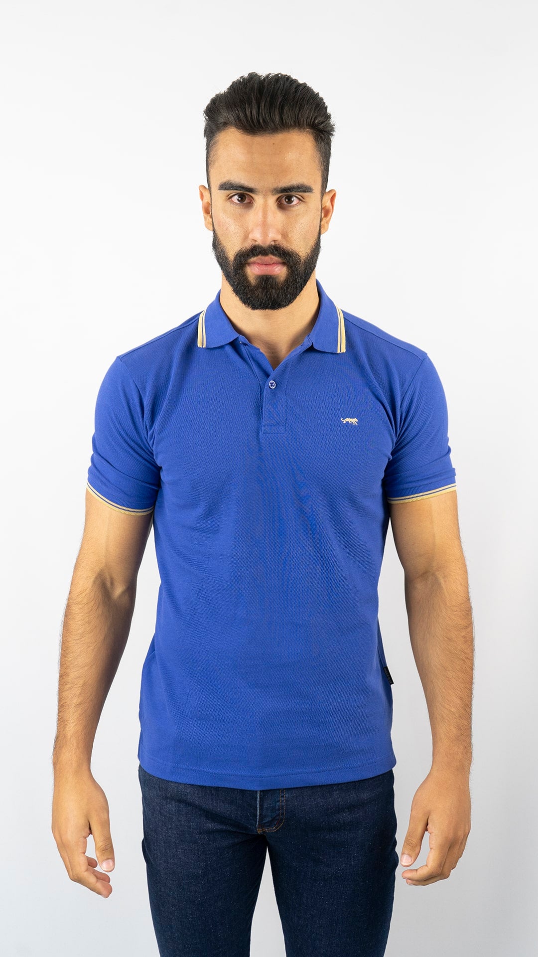 Pólo Stripe Azul Royal