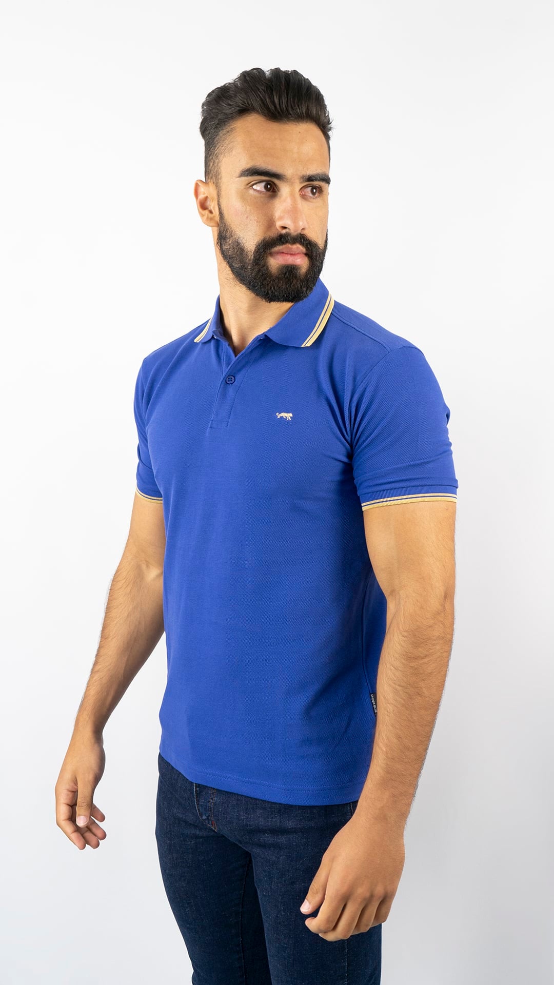 Pólo Stripe Azul Royal