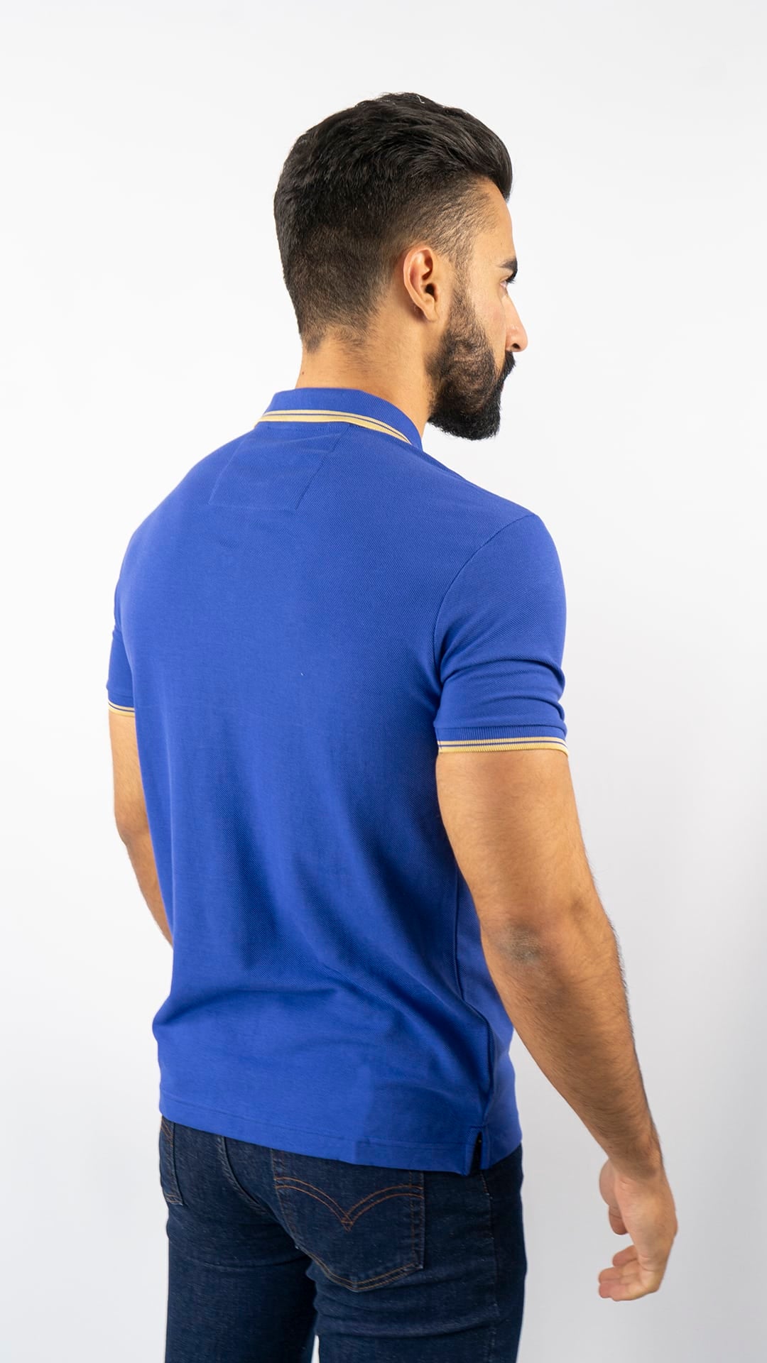 Pólo Stripe Azul Royal