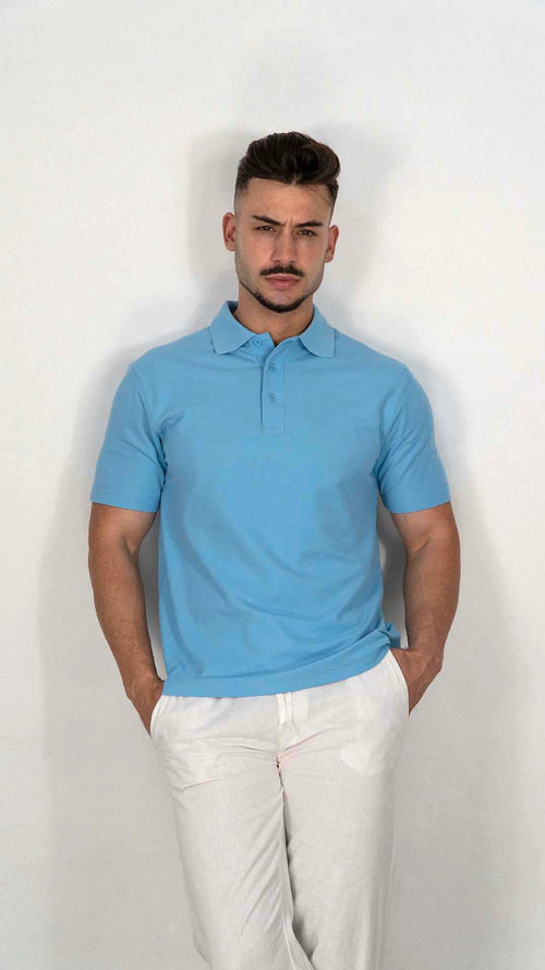 Polo Azul Bebé Liso