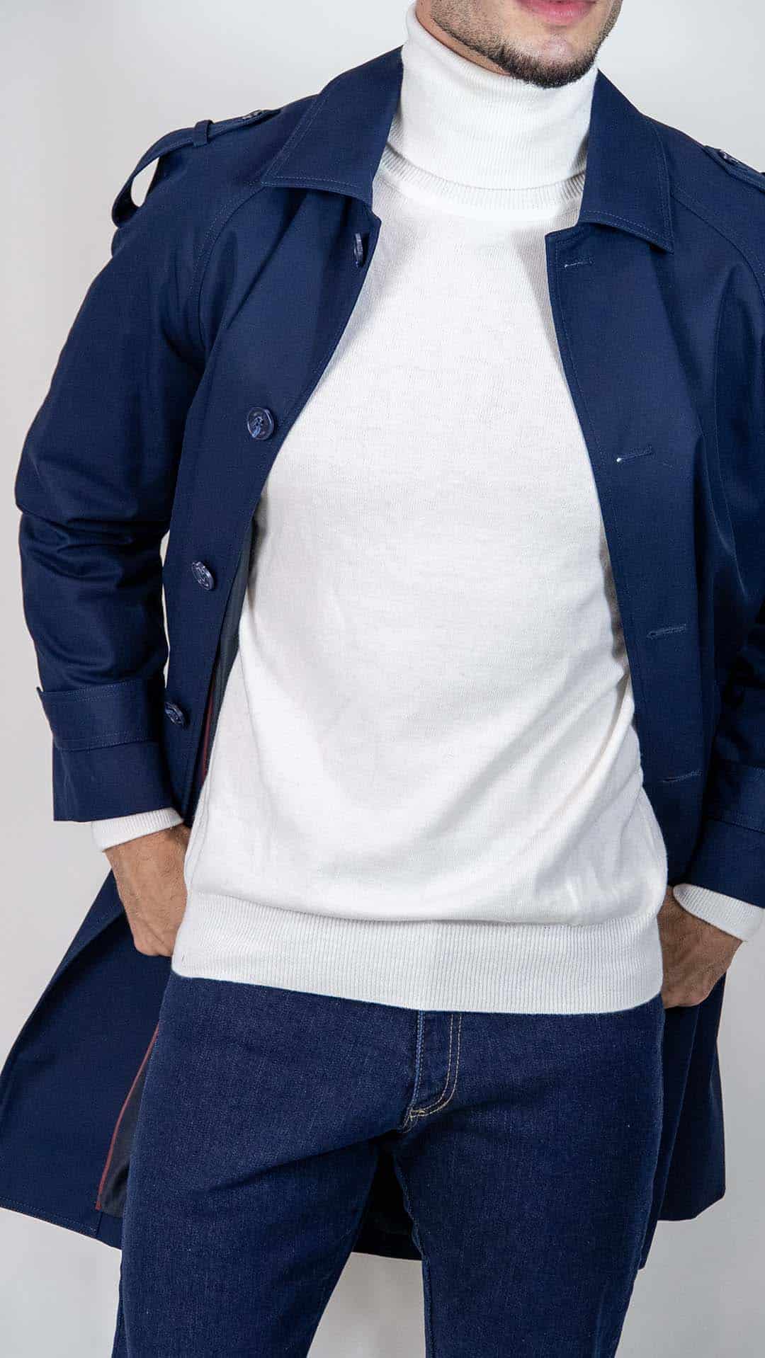 Marineblauer Gabardine