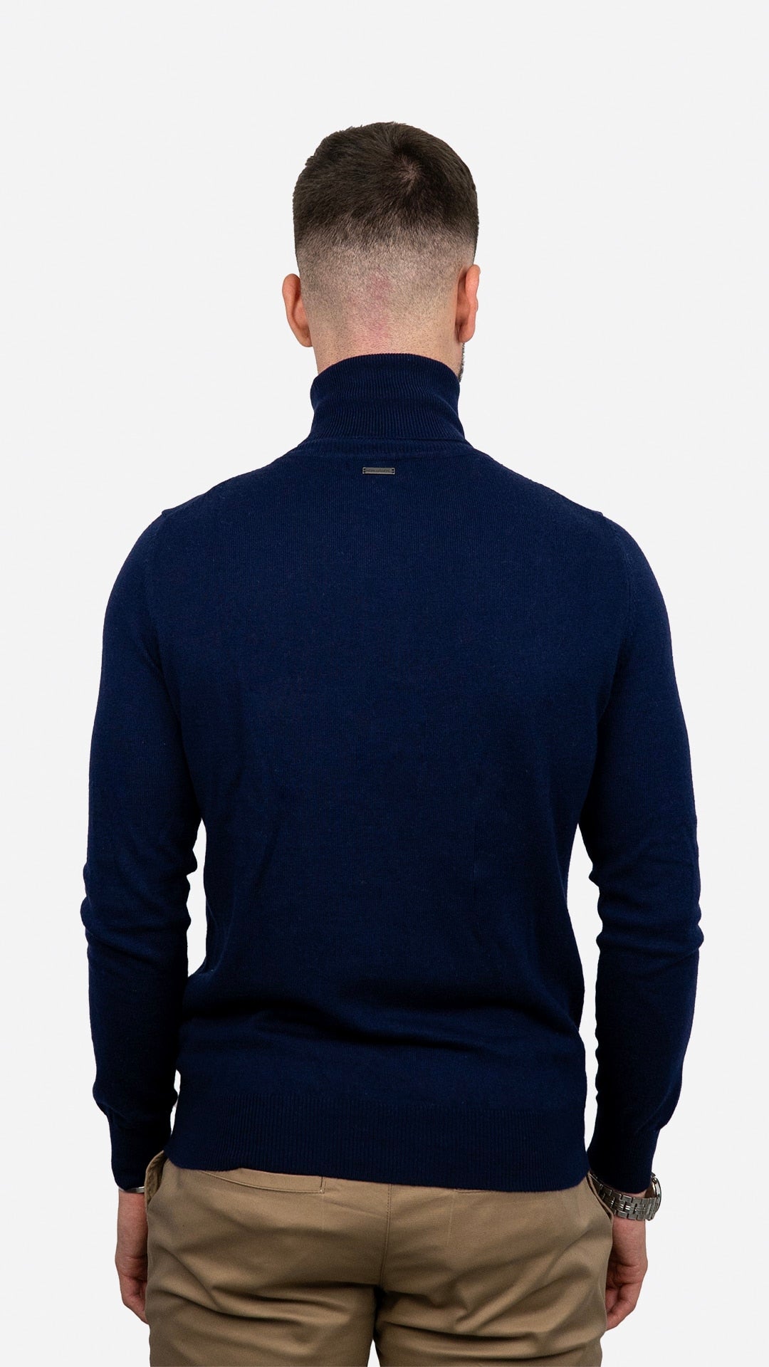 Camisola de Gola Alta Azul