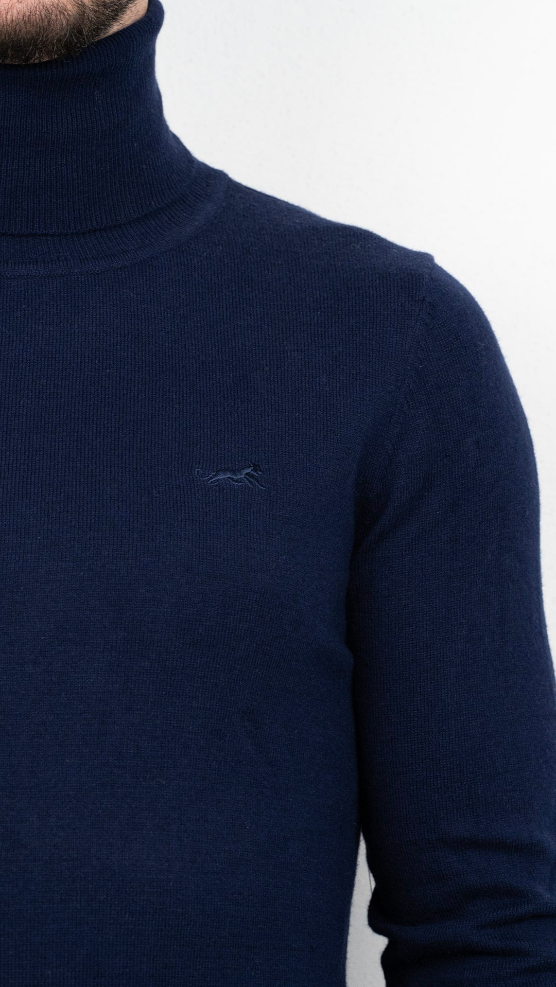 Camisola de Gola Alta Azul