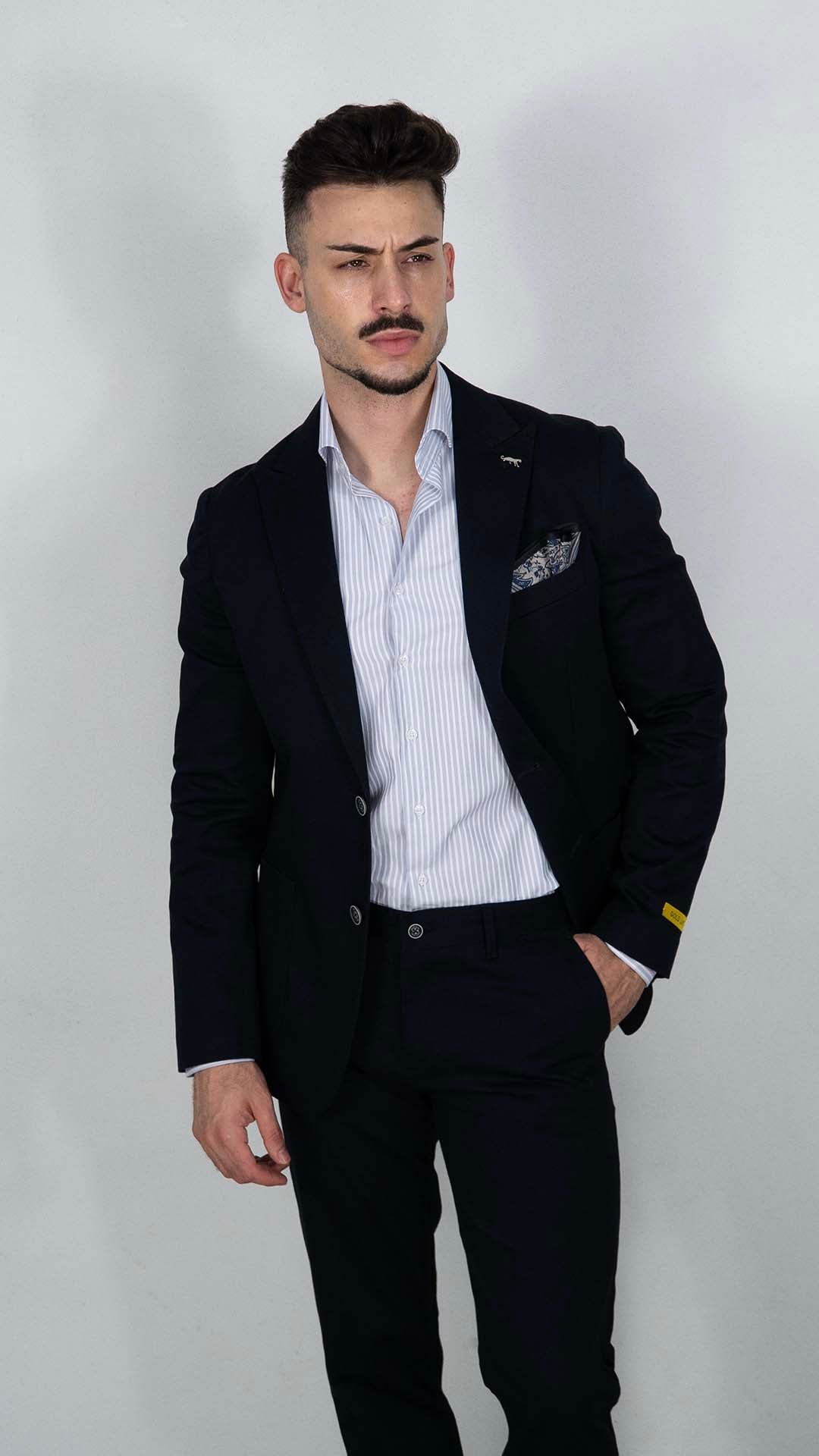 Blazer com Lenço Azul Marinho