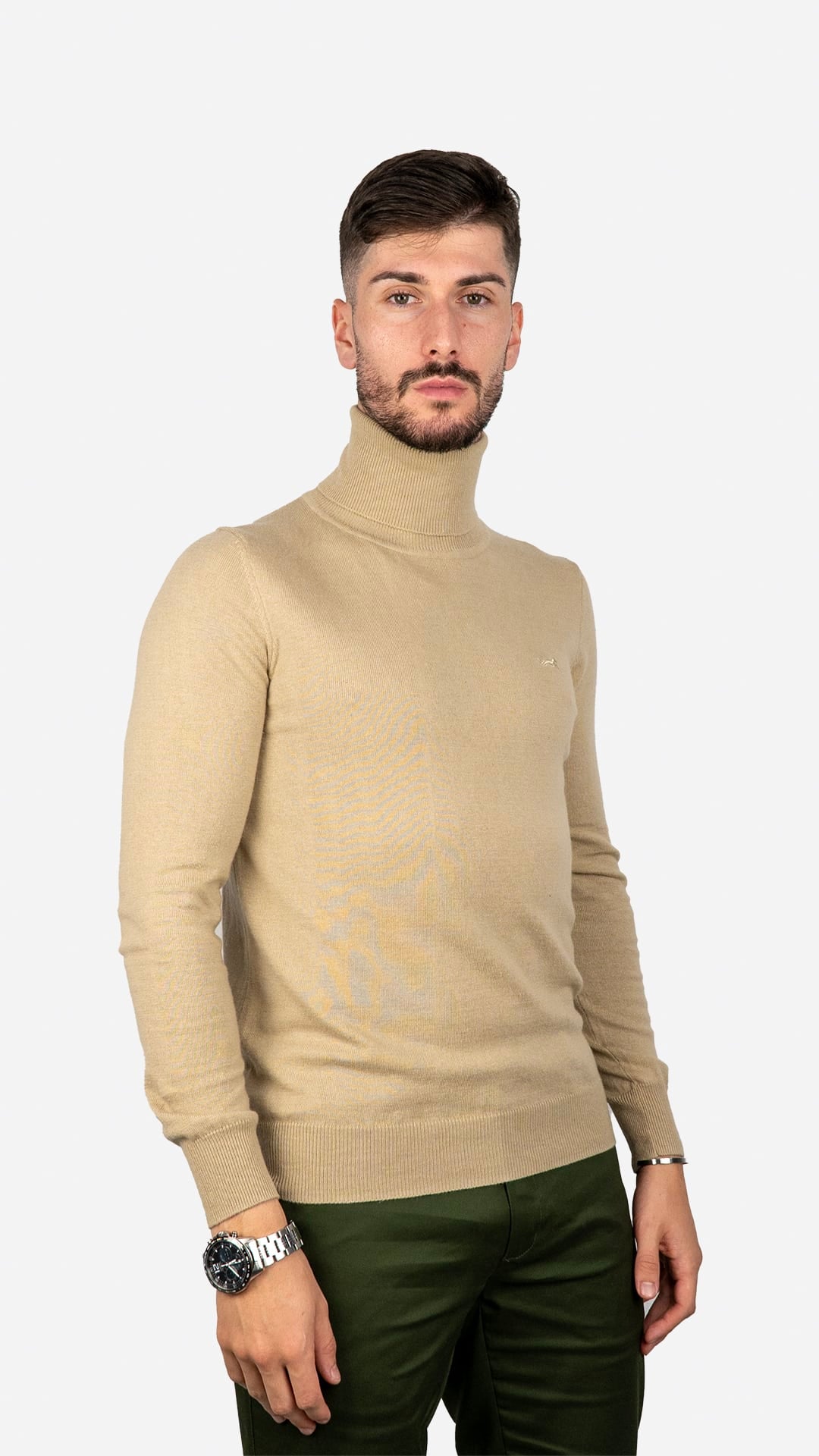 Camisola de Gola Alta Bege