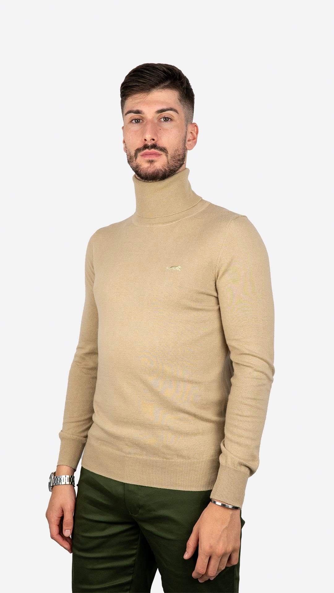 Camisola de Gola Alta Bege
