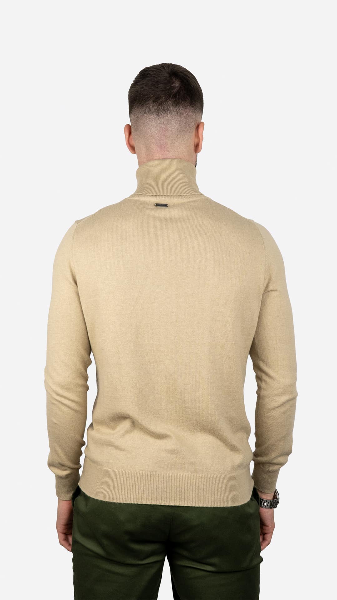 Camisola de Gola Alta Bege