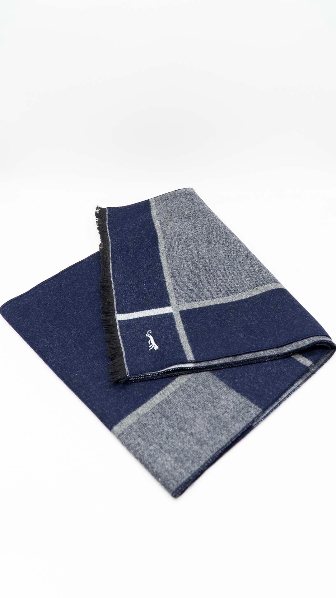 Cachecol Cinza e Azul