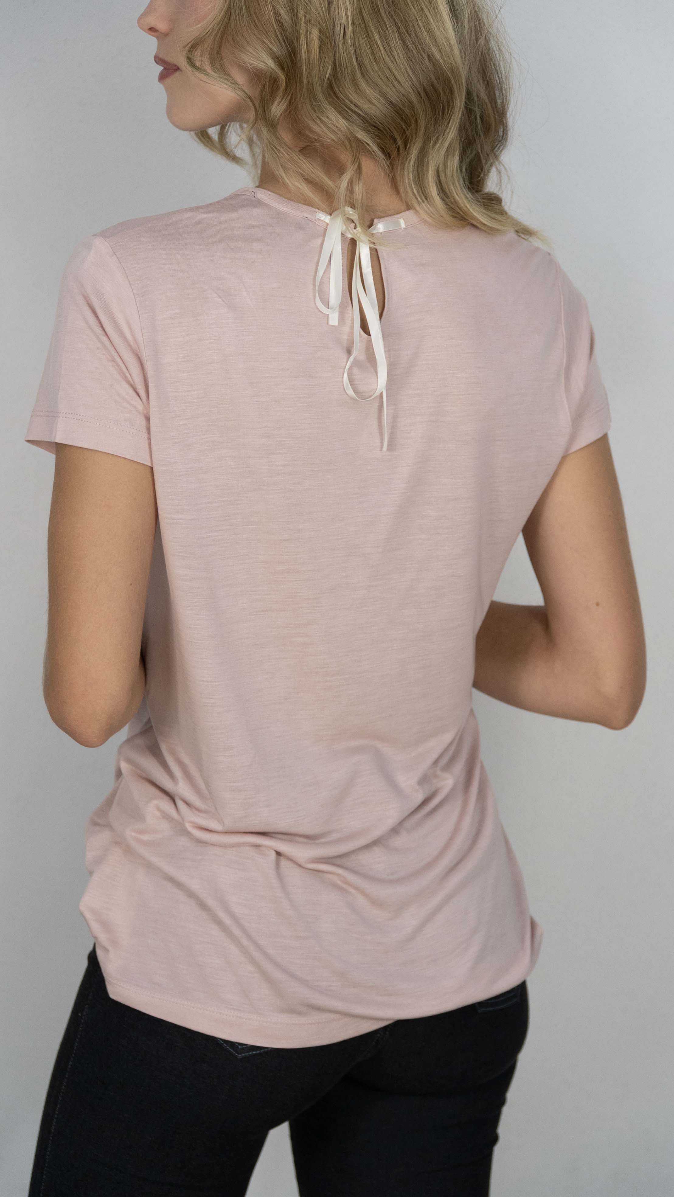 Camisola Rosa Com Laço