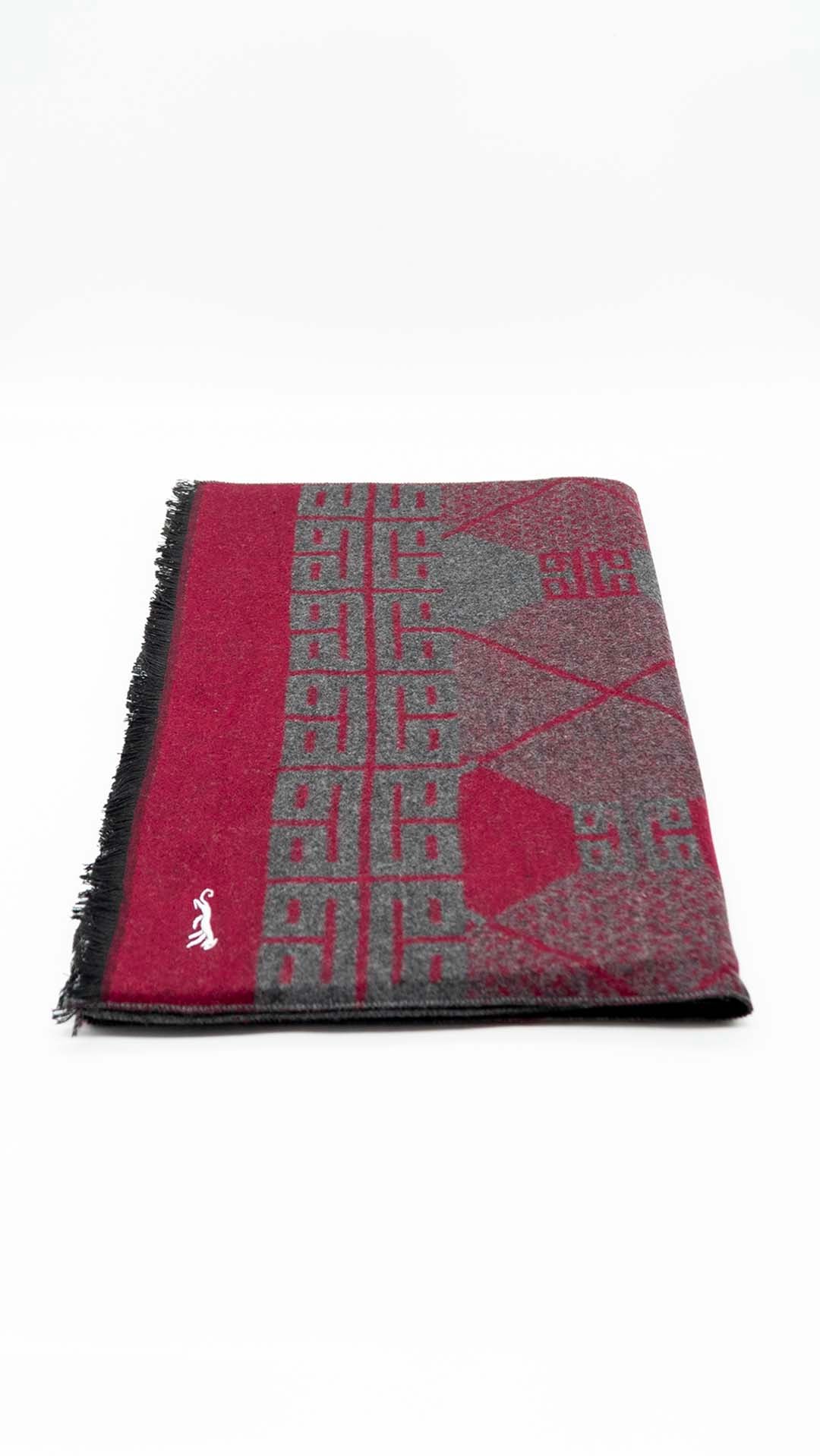 Cachecol Burgundy e Cinza