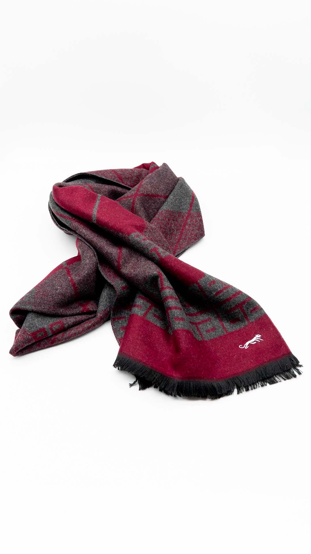 Cachecol Burgundy e Cinza