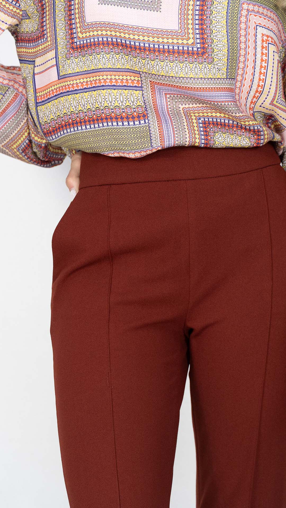 Calças Vermelho Vinho