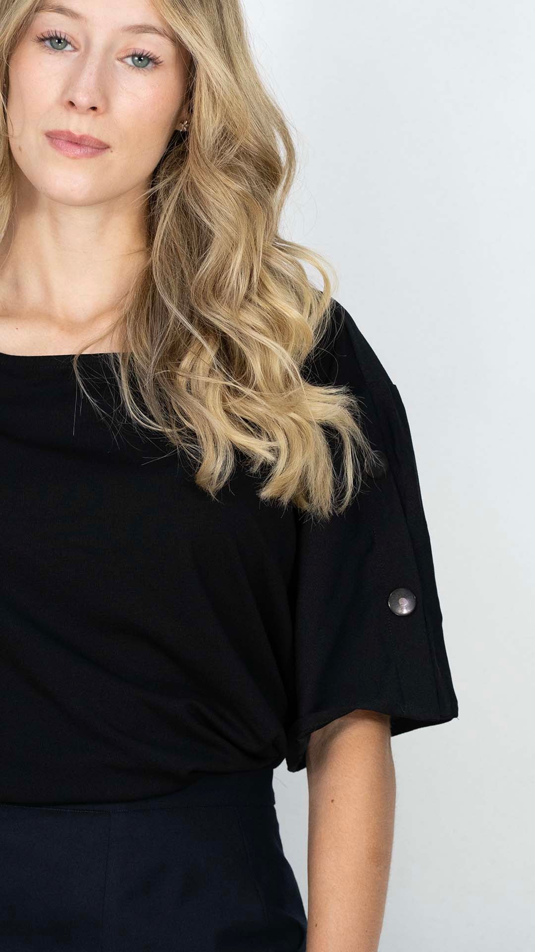 Camisola Preta Com Botões