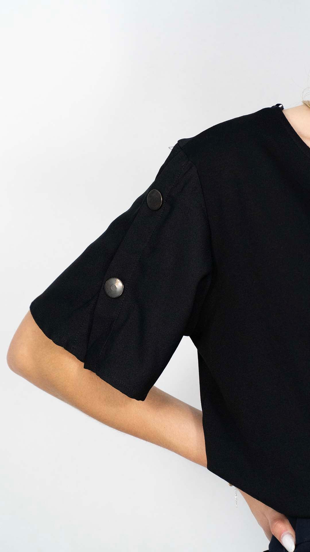 Camisola Preta Com Botões
