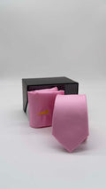 Set Gravata & Lenço Rosa