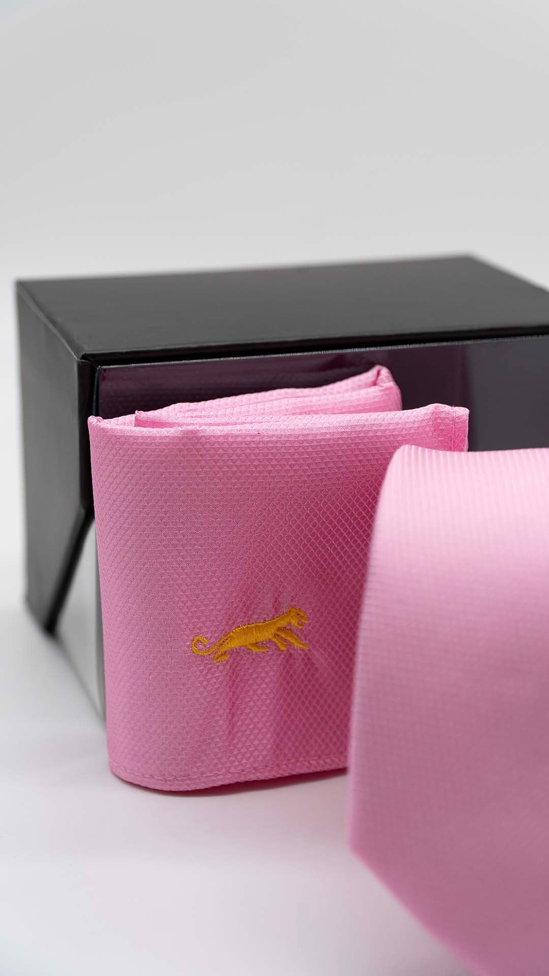 Set Gravata & Lenço Rosa
