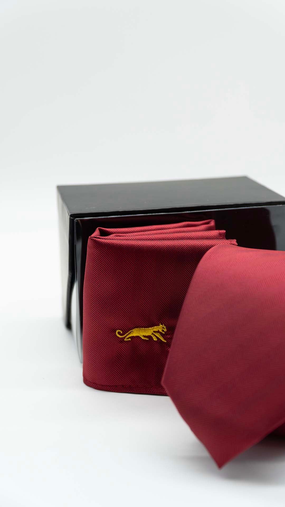 Set Gravata & Lenço Vermelho