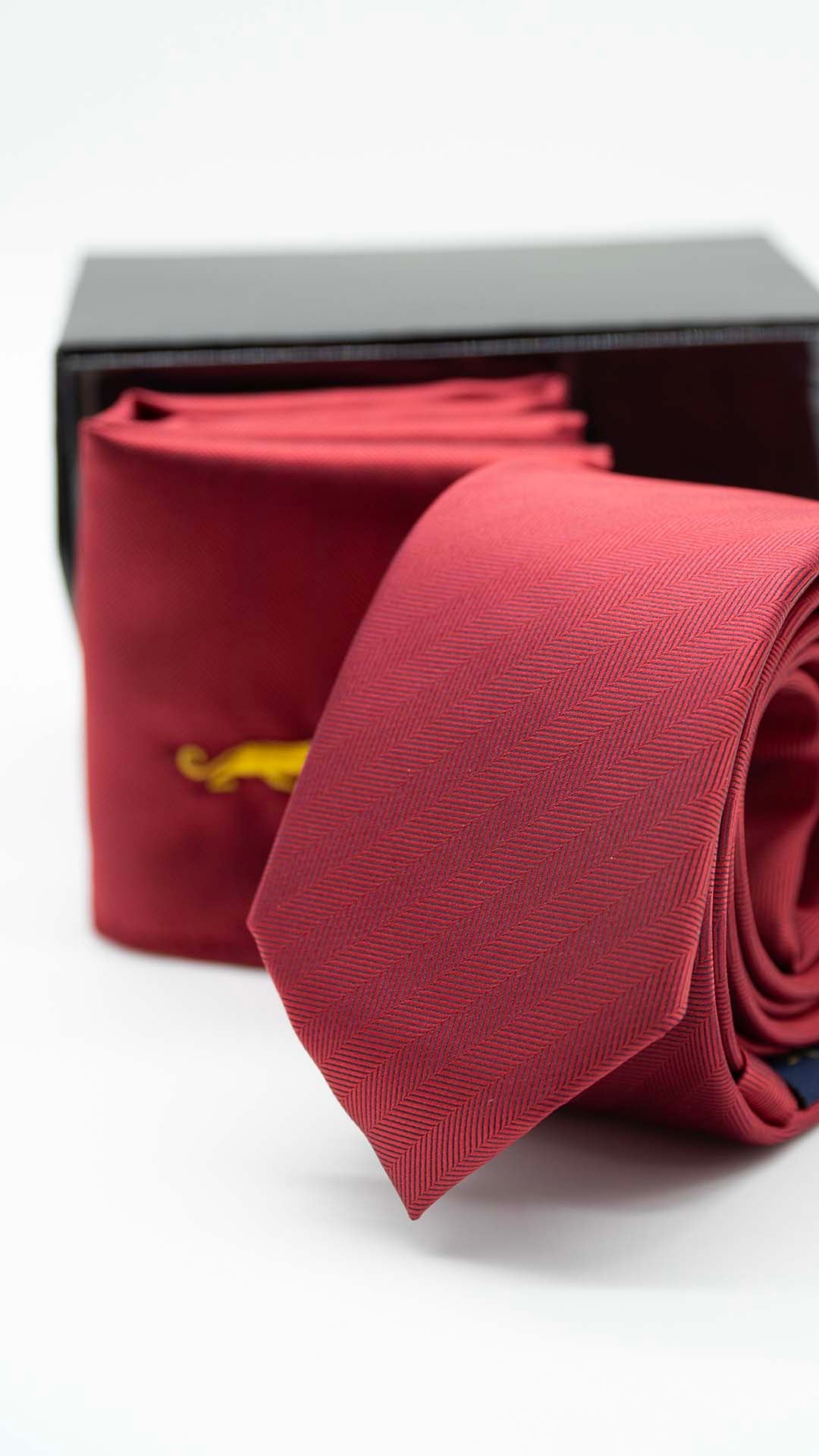 Set Gravata & Lenço Vermelho