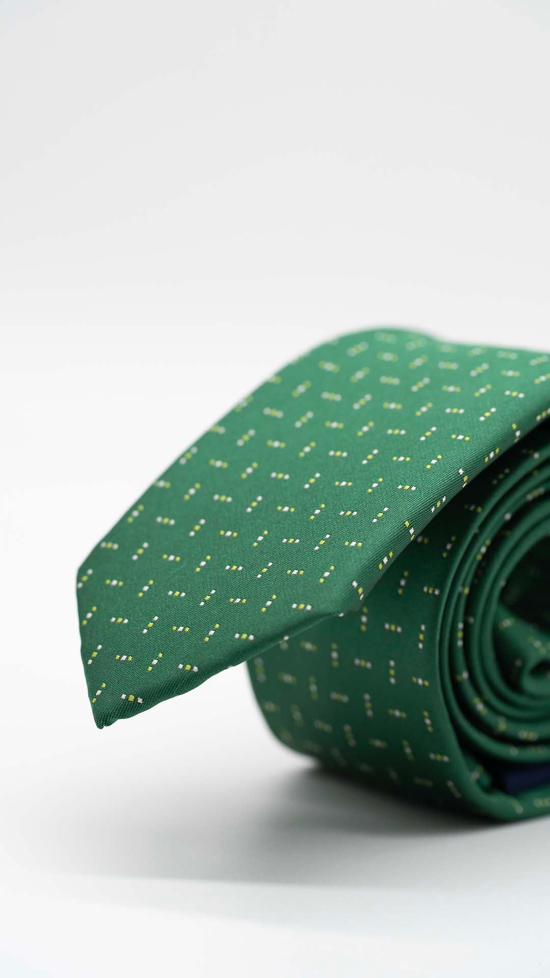 Gravata Skinny Verde Esmeralda Com Padrão