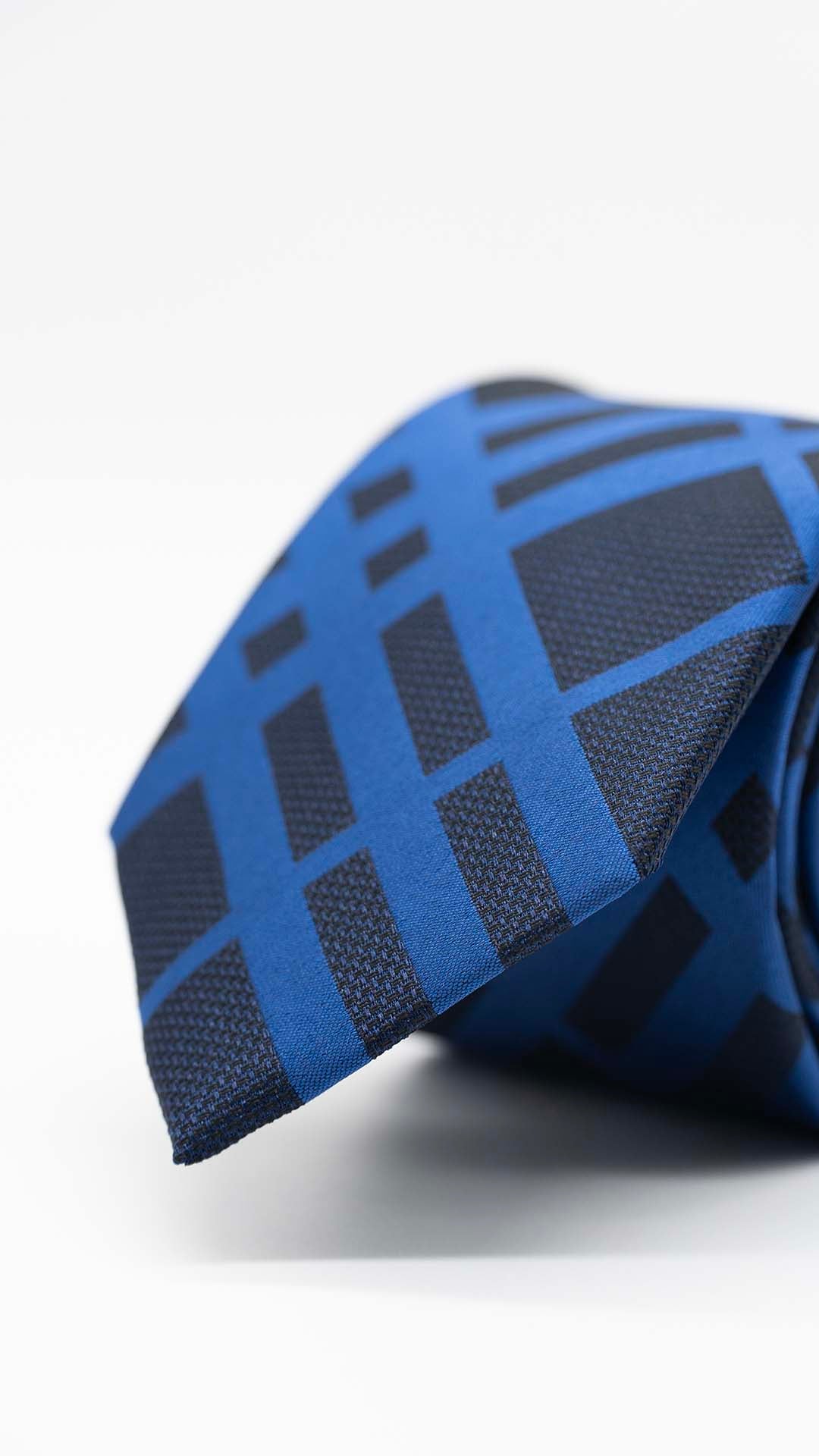 Gravata Regular Azul Com Padrão