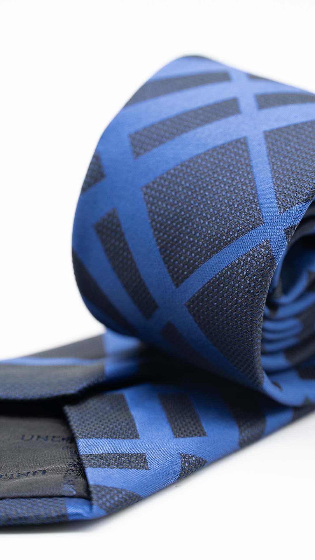 Gravata Regular Azul Com Padrão