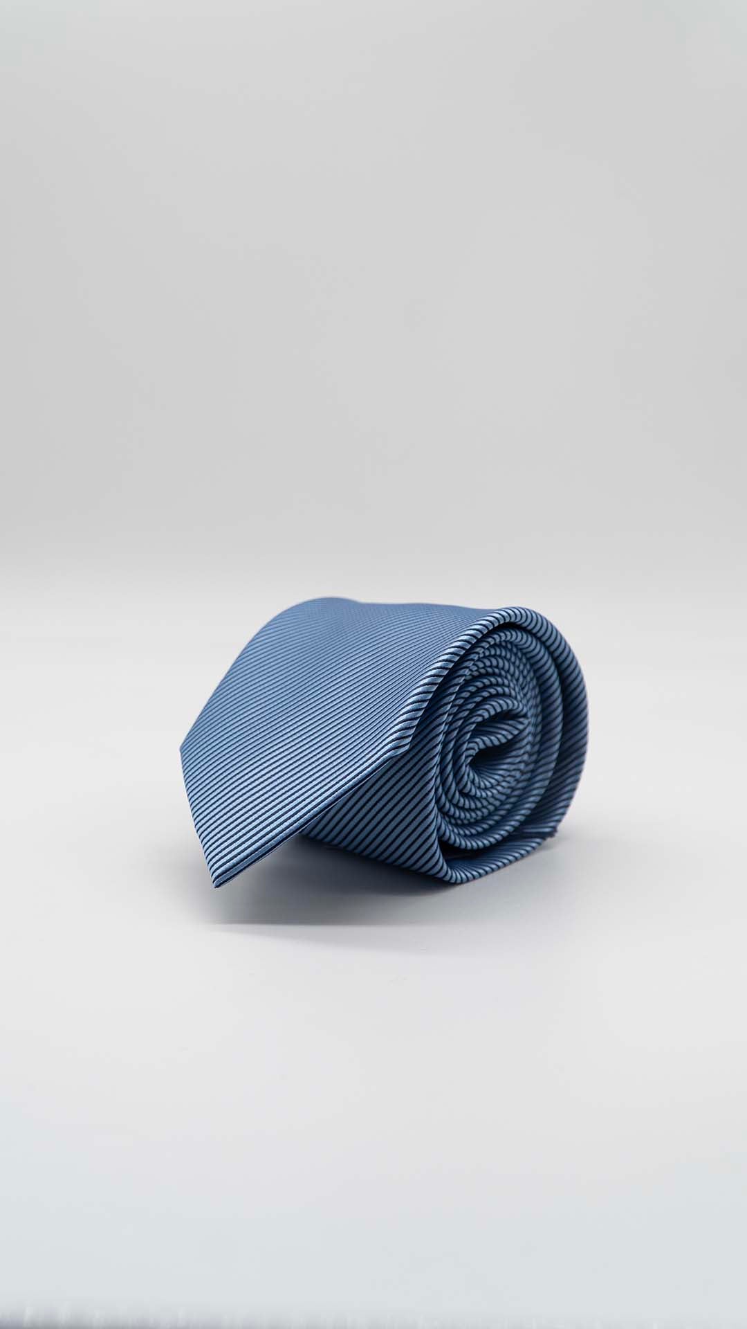 Gravata Regular Azul-Bebé Com Riscas